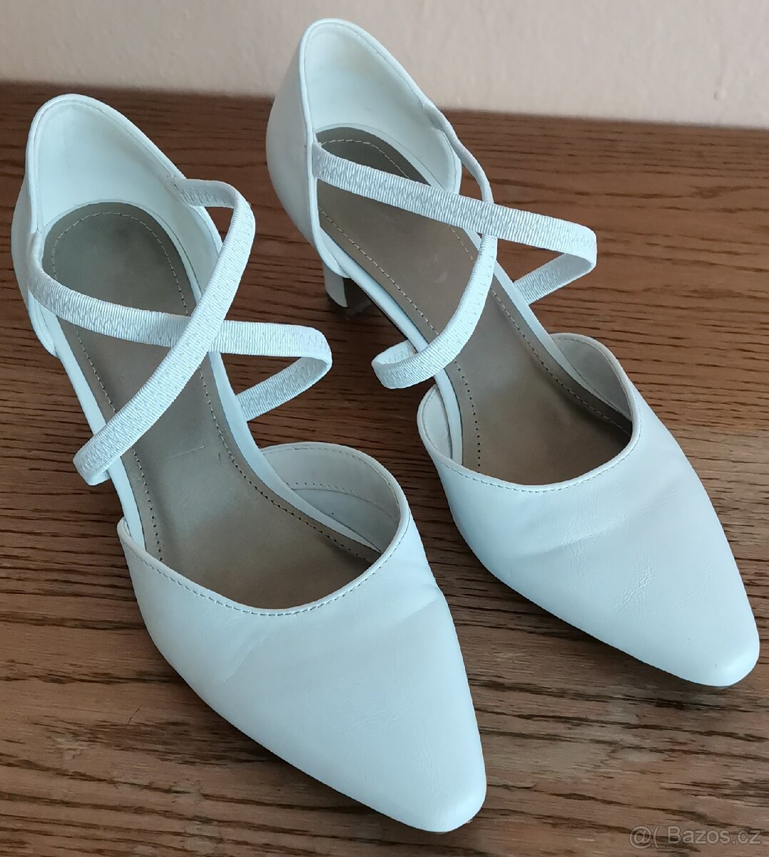 Společenské bílé lodičky vel. 38 (255 mm) - 3