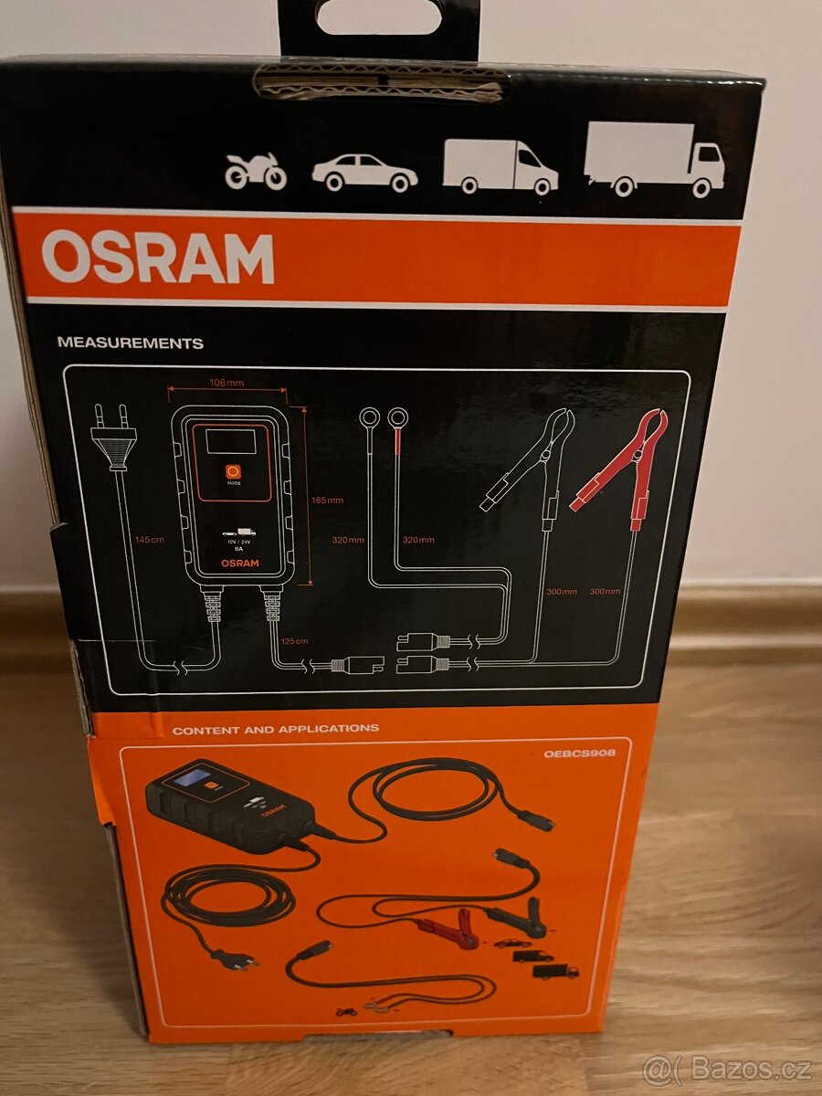 Nabíječka Osram 908 12/24V 8A nová - 3
