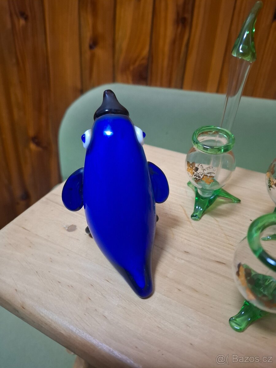 Hutní sklo fajfky a zvířátka - 3