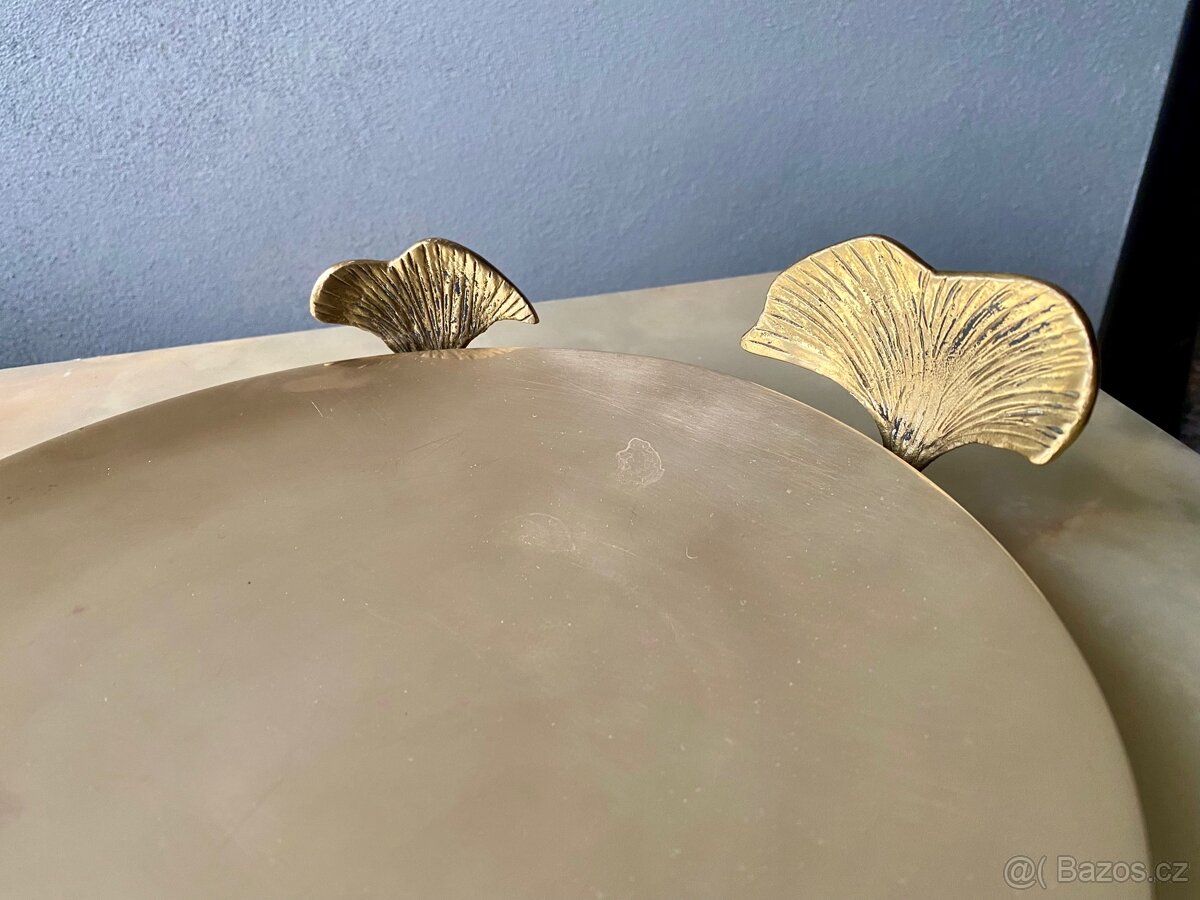 Starožitná mosazná Miska Na Ovoce S motivem Velrybího Ocasu - 3