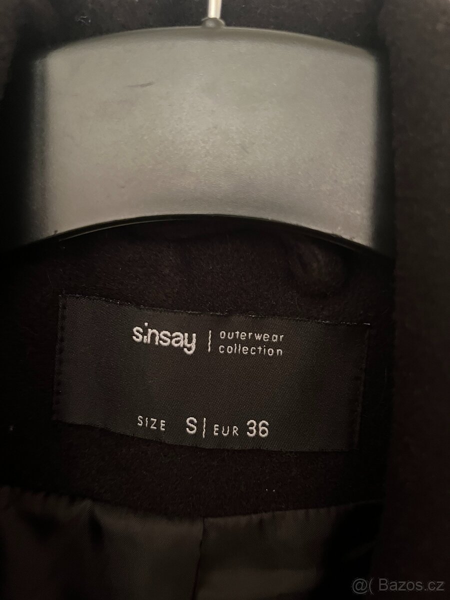 Dámský černý kabát zn. Sinsay vel. S - 3