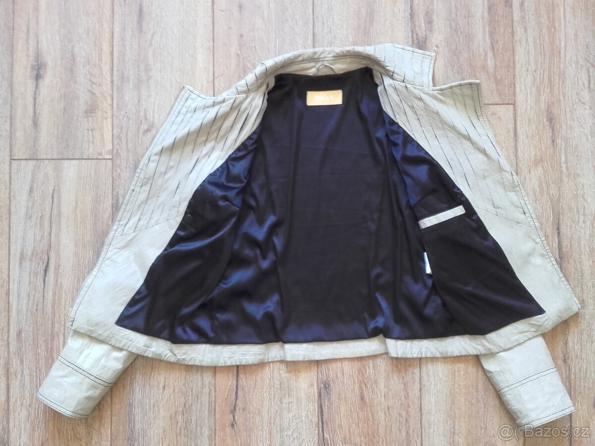 Bunda z opravdové kůže světlá vel. 36 - 3