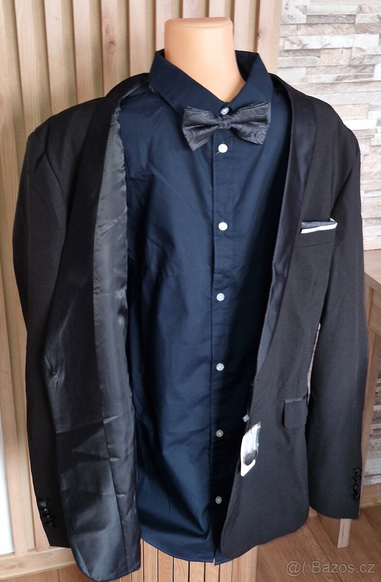 Nový pánský set sako,košile,motýlek vel.XXL - 3