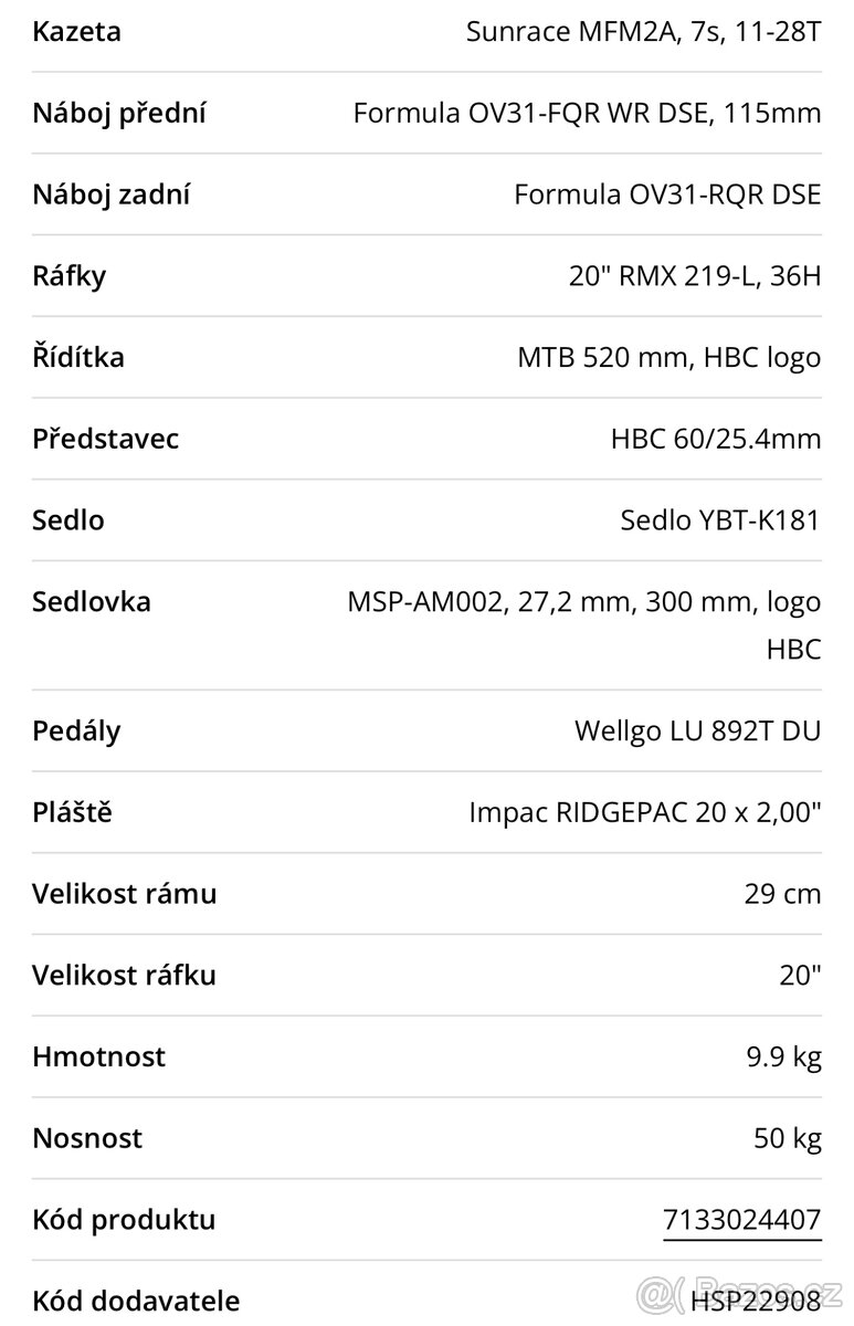 Dětské kolo Head leon 20” 5-9let top stav - 3