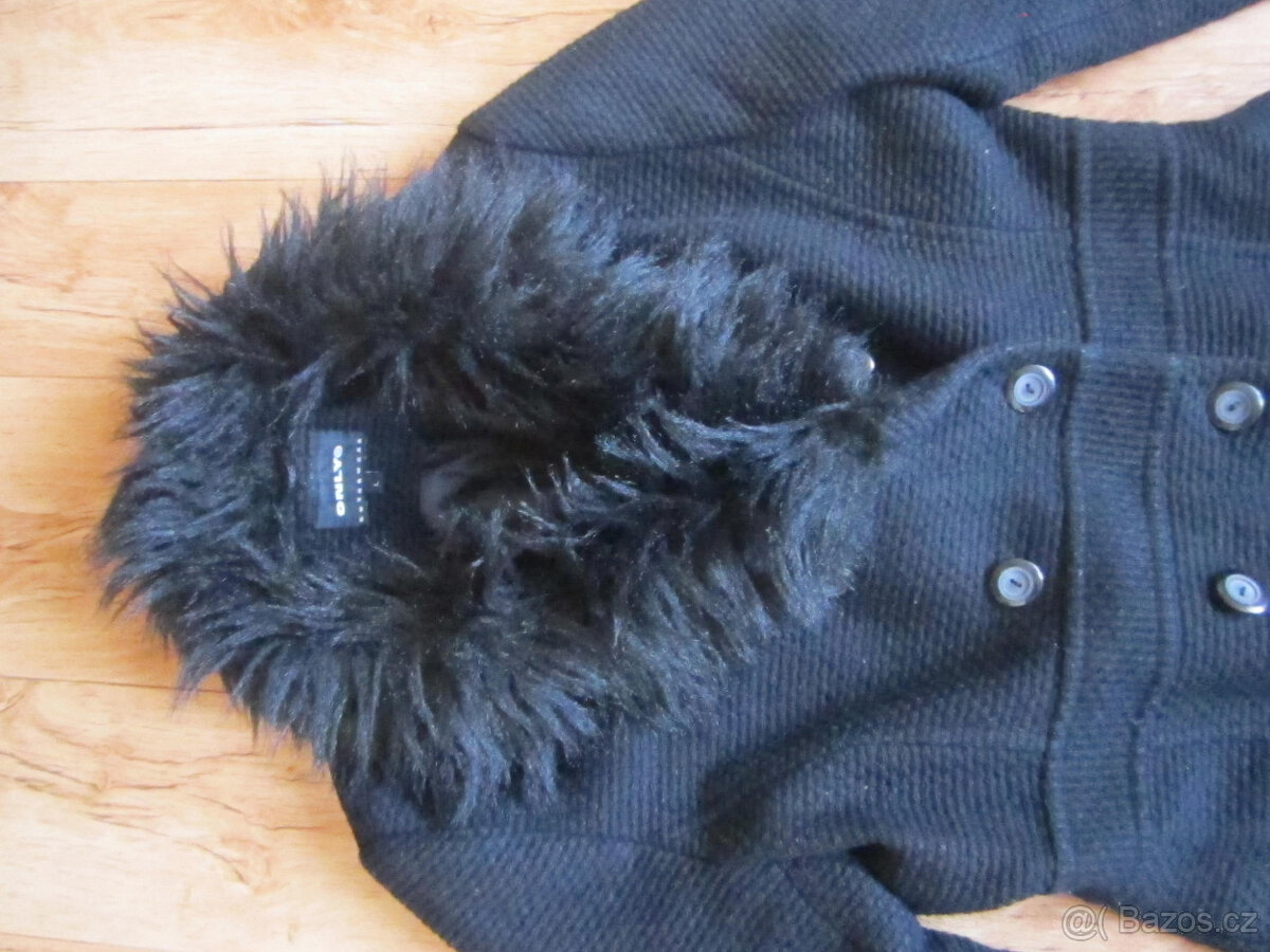 Černý kabát vel. M/L, délka 115 cm, VÝHODNÁ CENA - 3