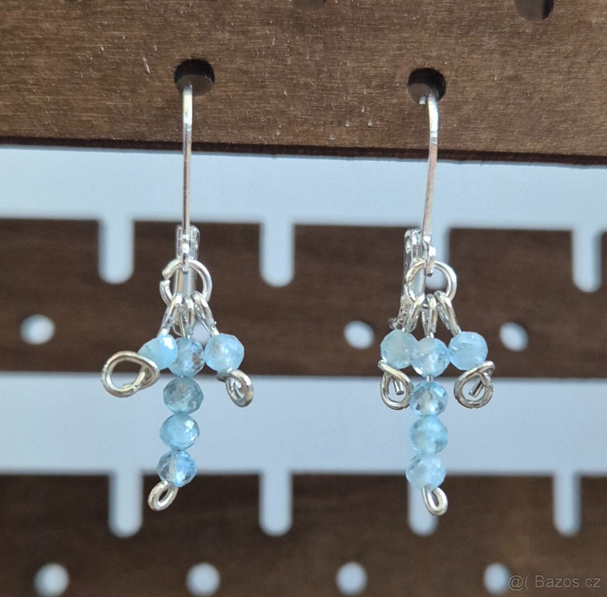 Stříbrný set s topazem – náramek a náušnice - 3