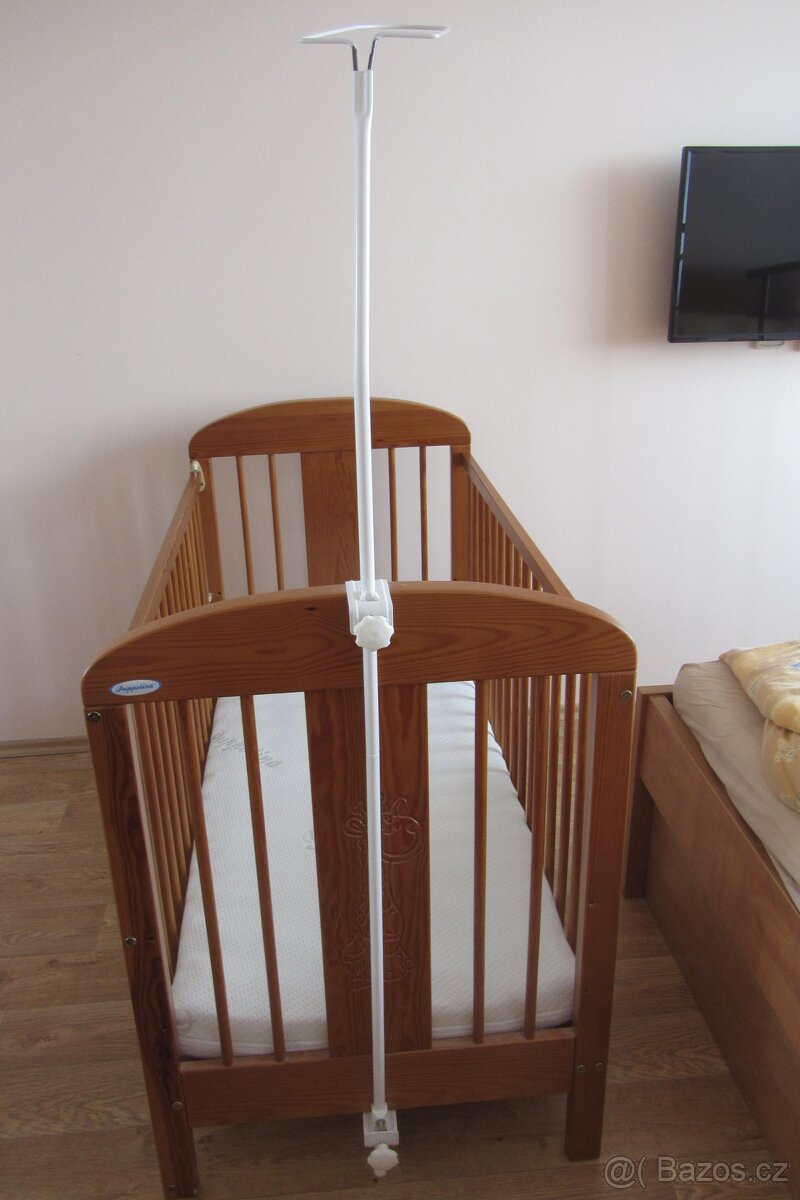 Dětská postýlka Olina se stahovací bočnicí PUPPOLINA+ Matrac - 3