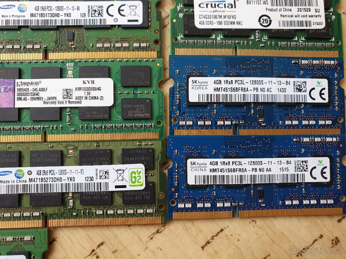 47x ddr3 4gb do Notebooku. Kus : 150kč. - 3