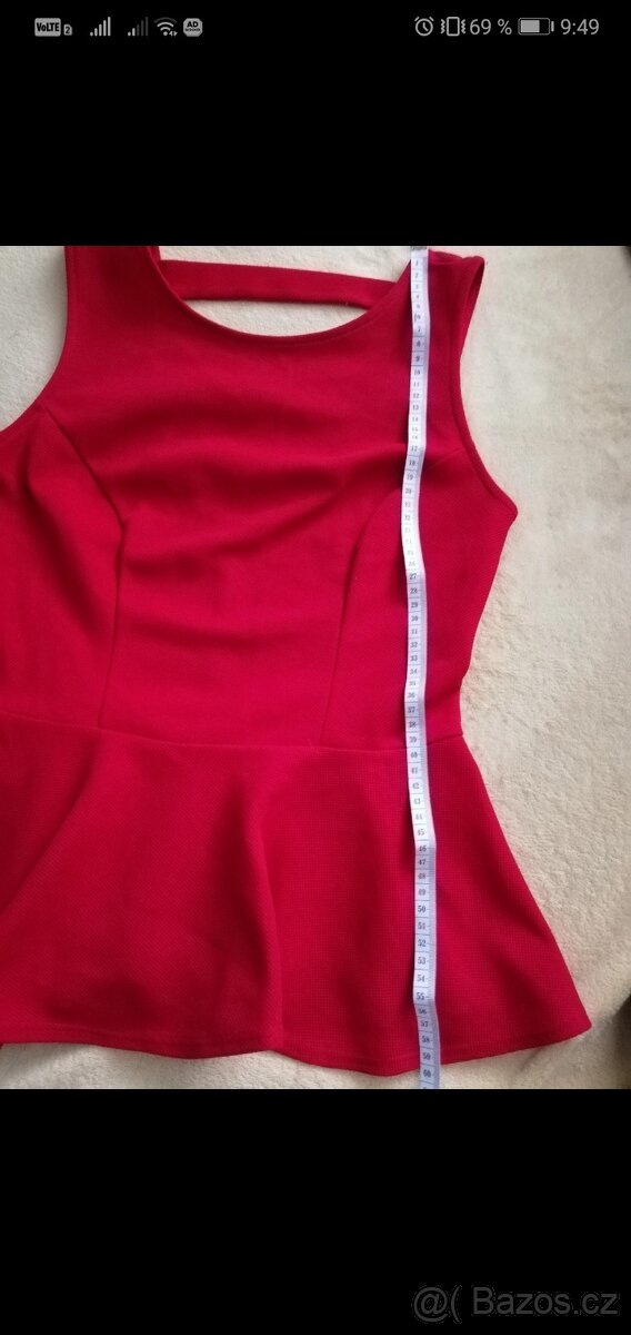 Rudý peplum top River Island M 38 - 3