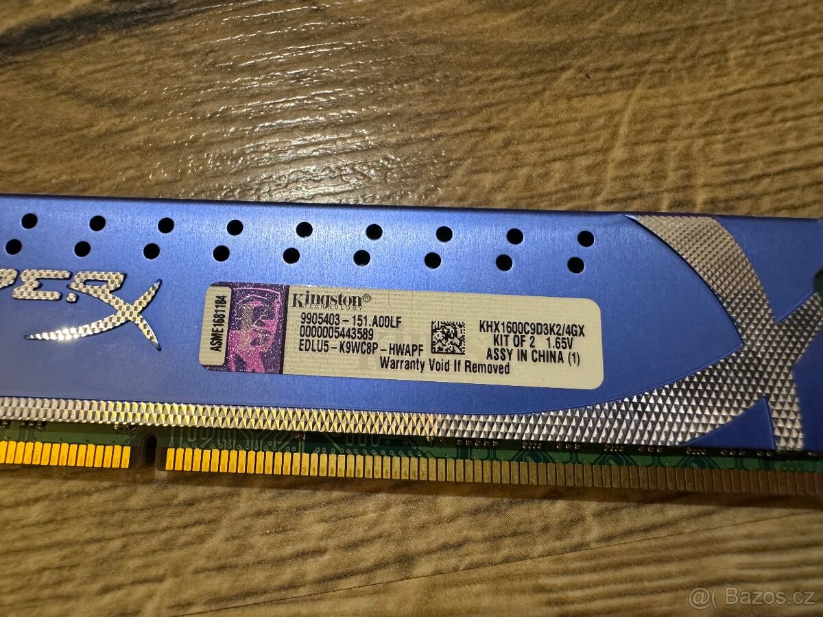 Kingston Hyperx DDR3 1600 MHz CL9 4GB kit - 3