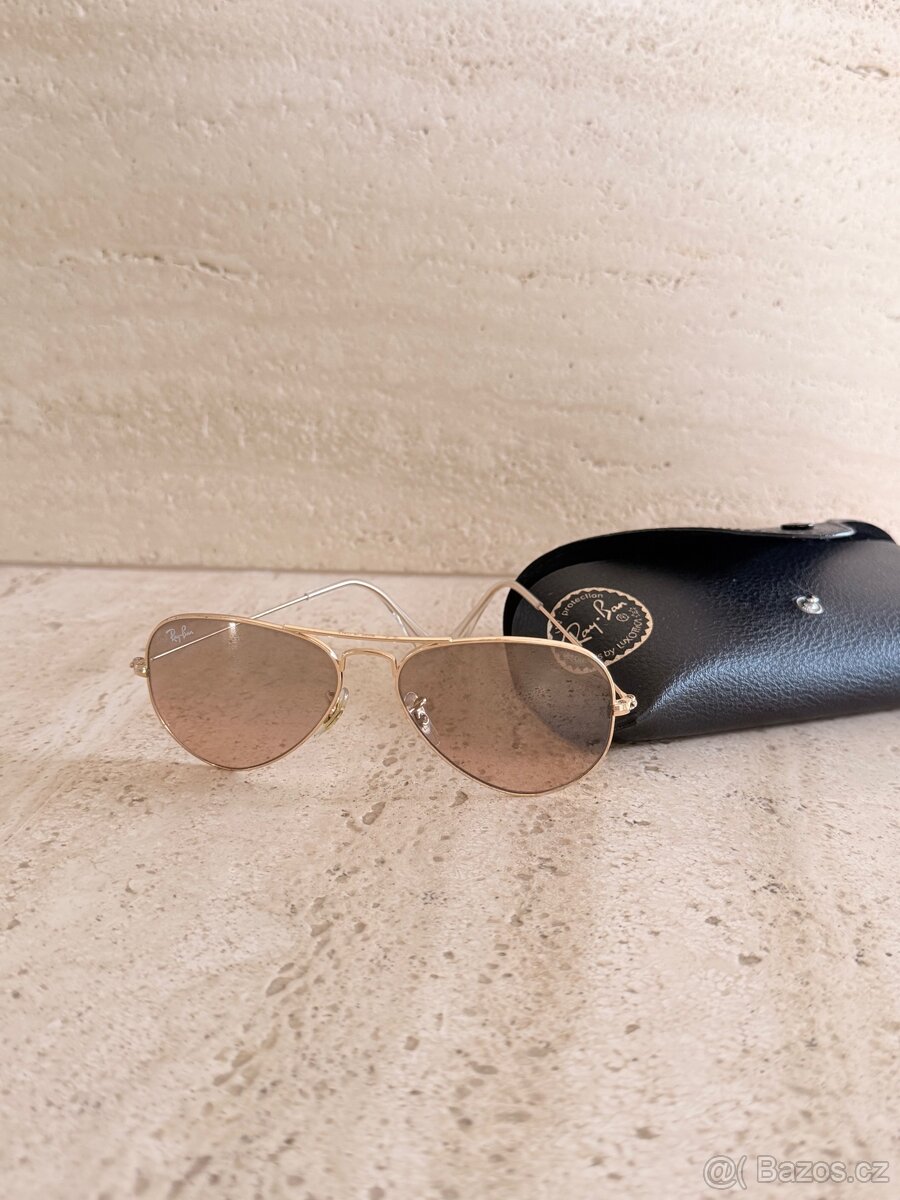 Sluneční brýle Ray-Ban Aviator (zlaté/hnědé) - 3