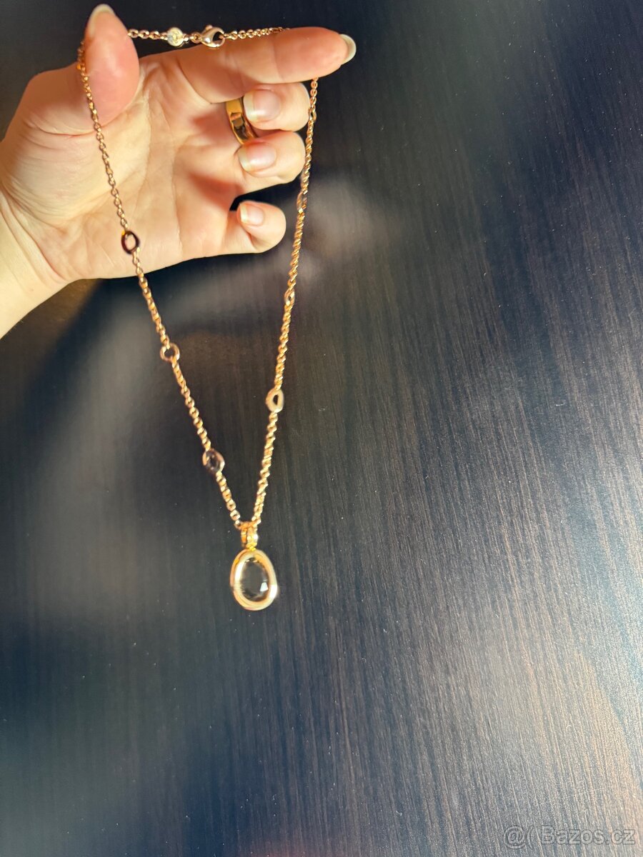 De Ungaria zlatý řetízek s diamanty a smoky quartz - 3