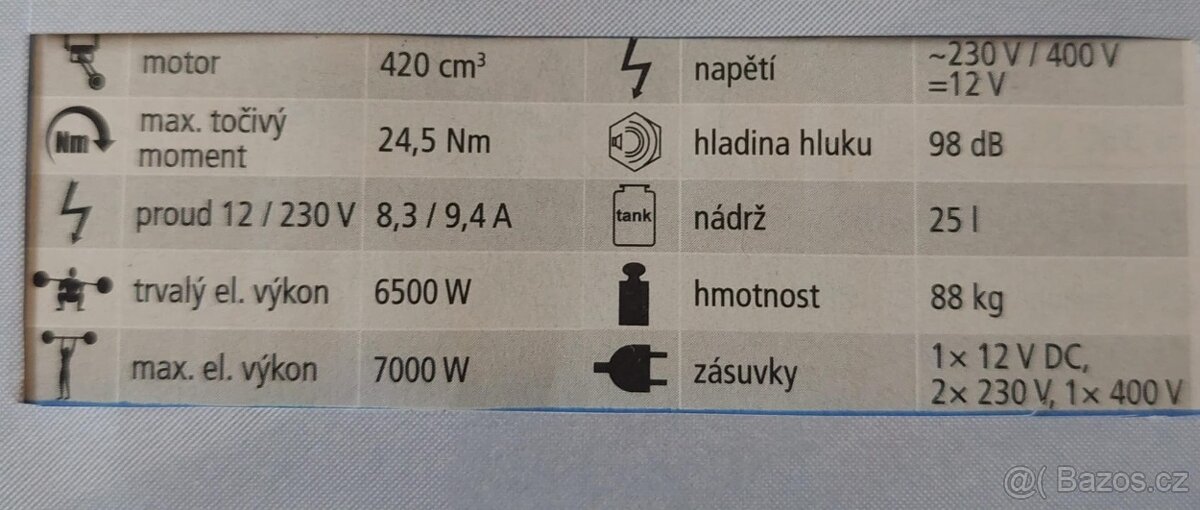 Třífázový generátor el. produ zn. Hecht - 3