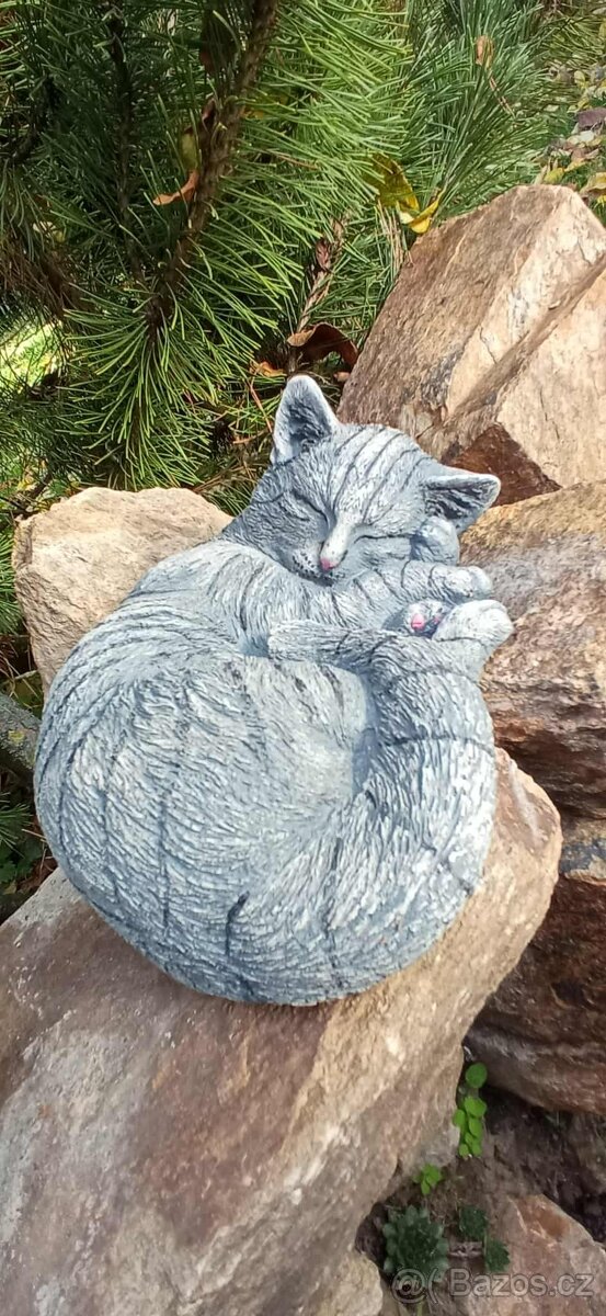 Zahradní dekorace- Spící kočka 5 - 3