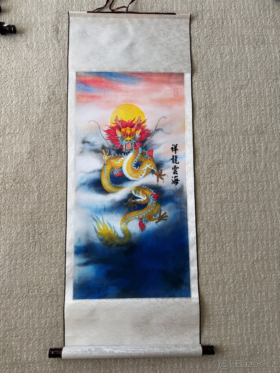 Tradiční čínský svitkový obraz, 45x120 - 3