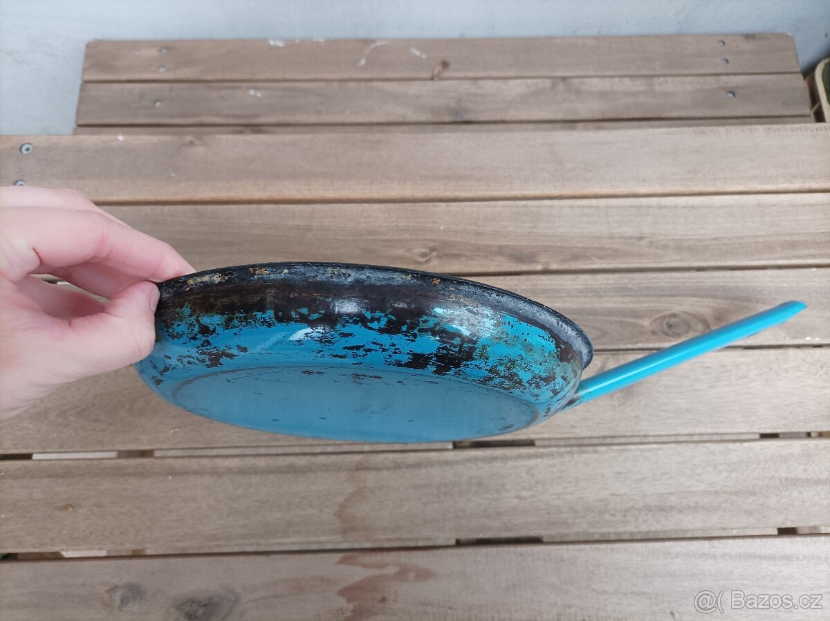 Smaltovaná modrá pánvička - 3