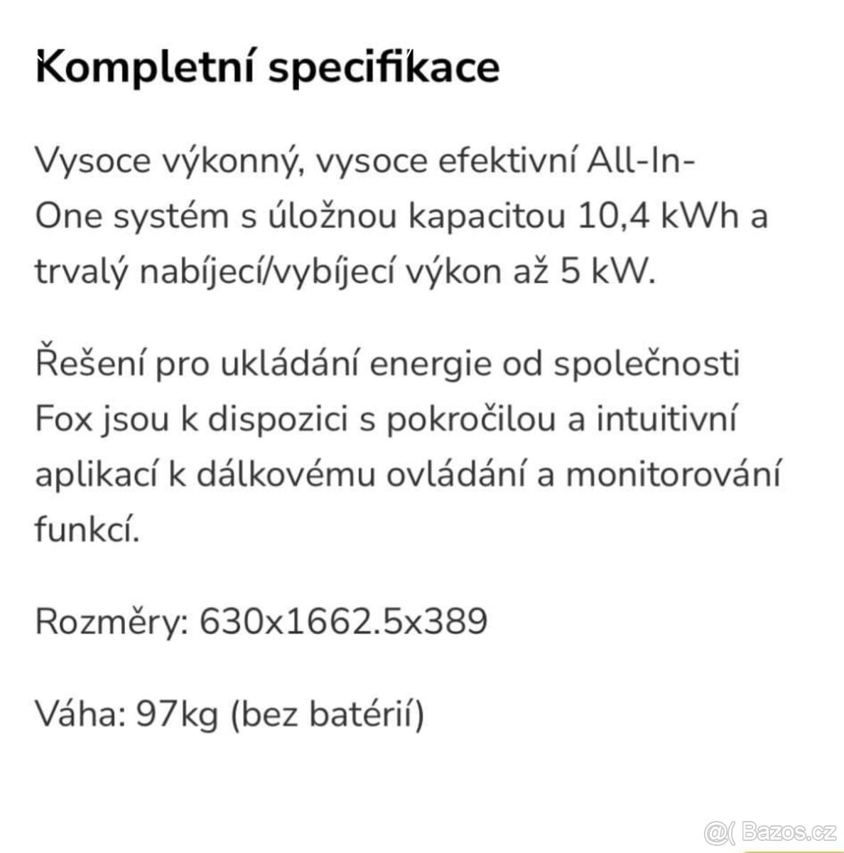 Hybridní střídač Foxess AIO H3-5.0 - 3