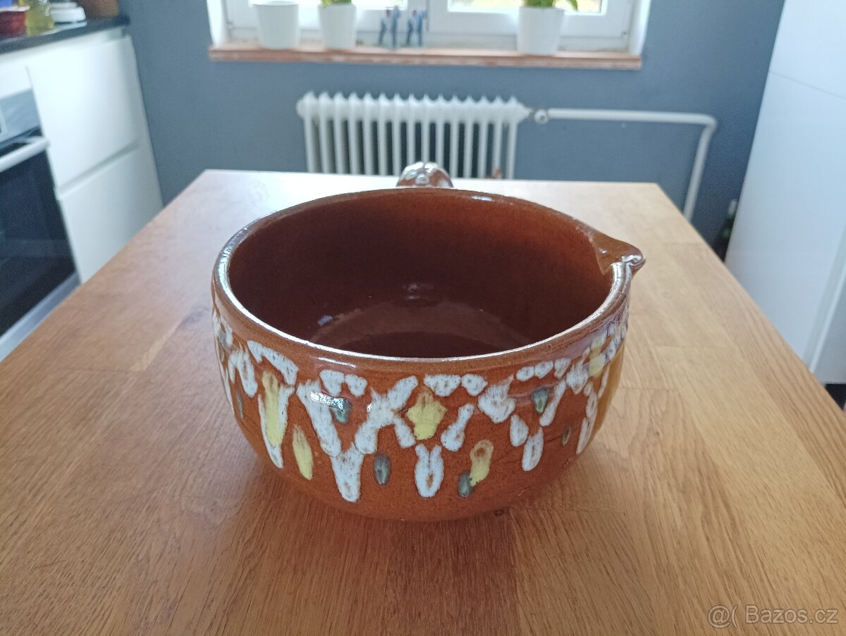 KAMENINOVÝ ABSTRAKTNĚ MALOVANÝ HRNEC GRÉS & POTIERS DIGOIN - 3