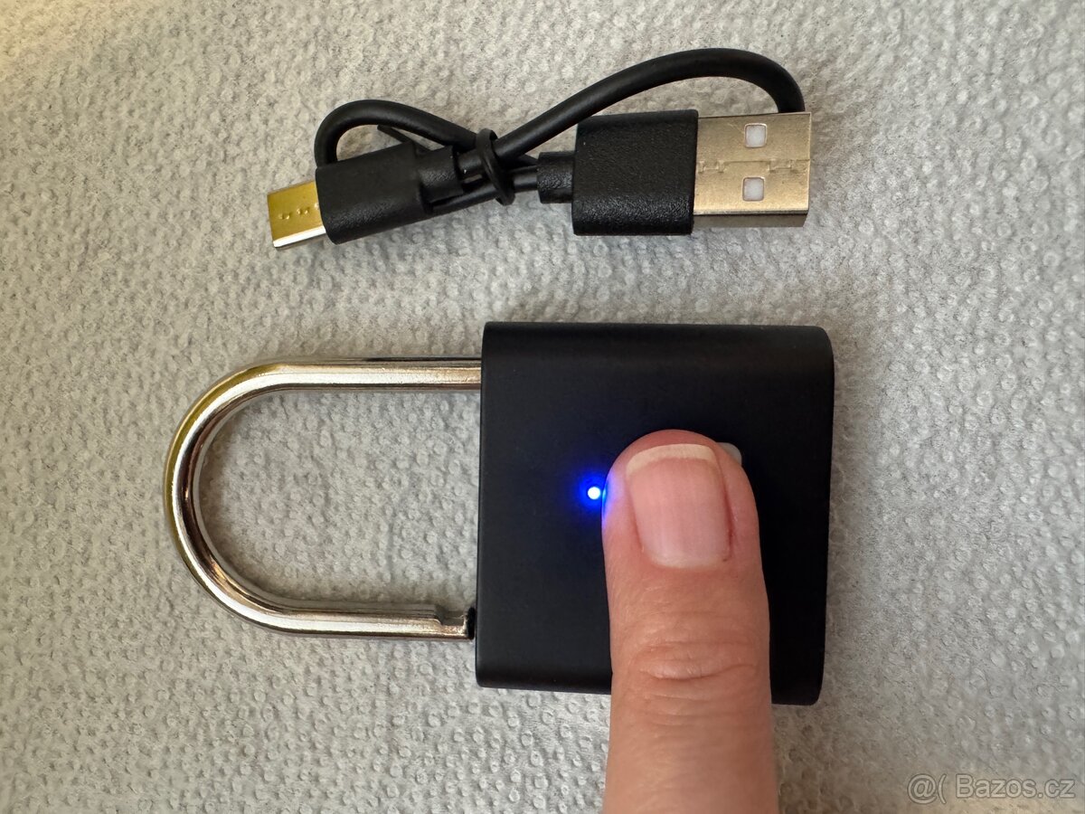 Chytrý visací zámek na otisk prstu nový - 3