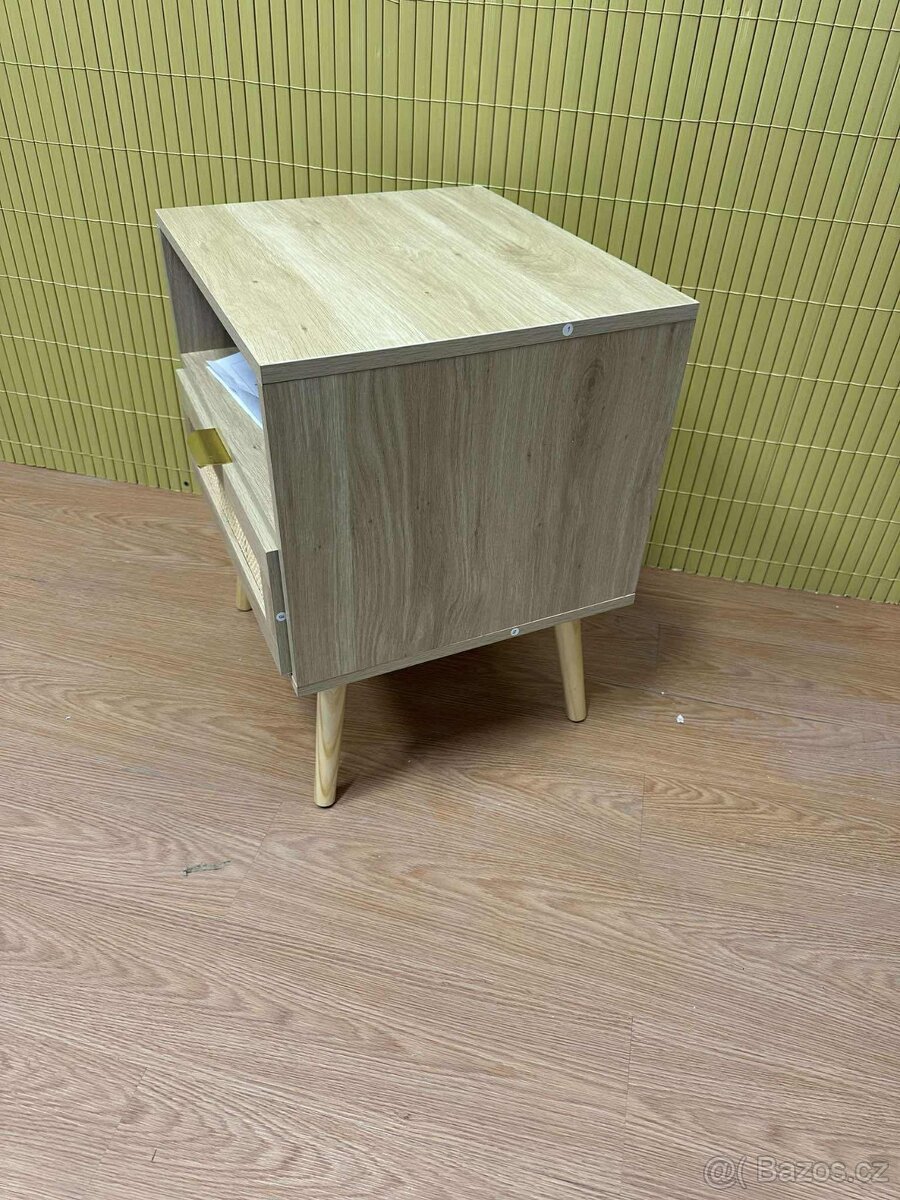 Stylový noční stolek z přírodního dřeva – nový - 3
