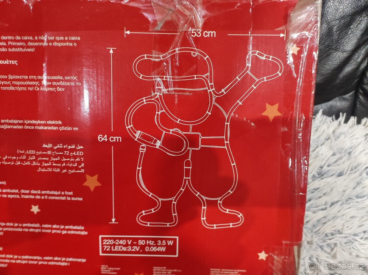 Vánoční dekorace blikající Santa - 3