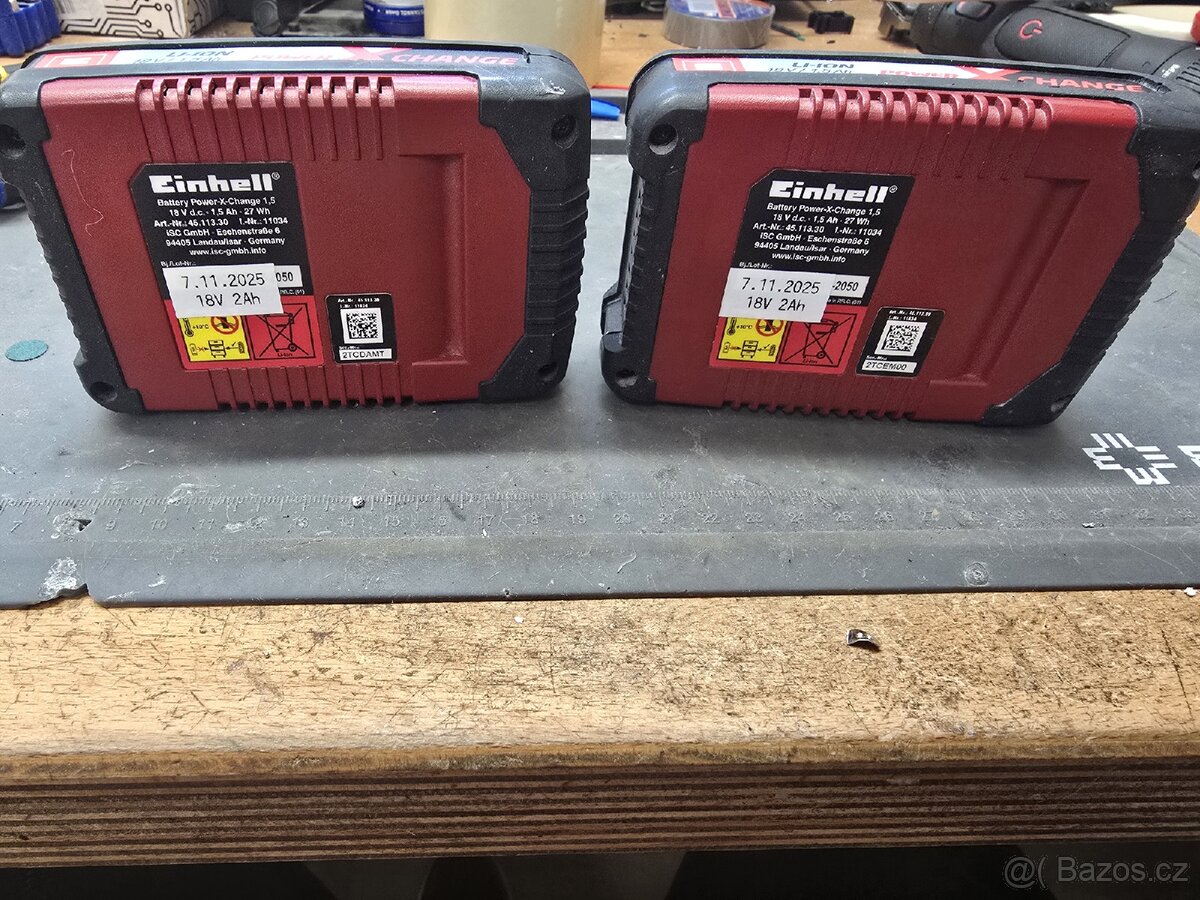 2ks Baterie EINHELL 18V X Change 2Ah (repasované) - 3