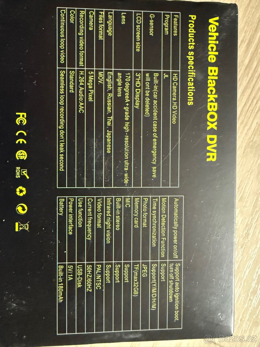 Autokamera vehlice blackbox dvr dual lens - 3