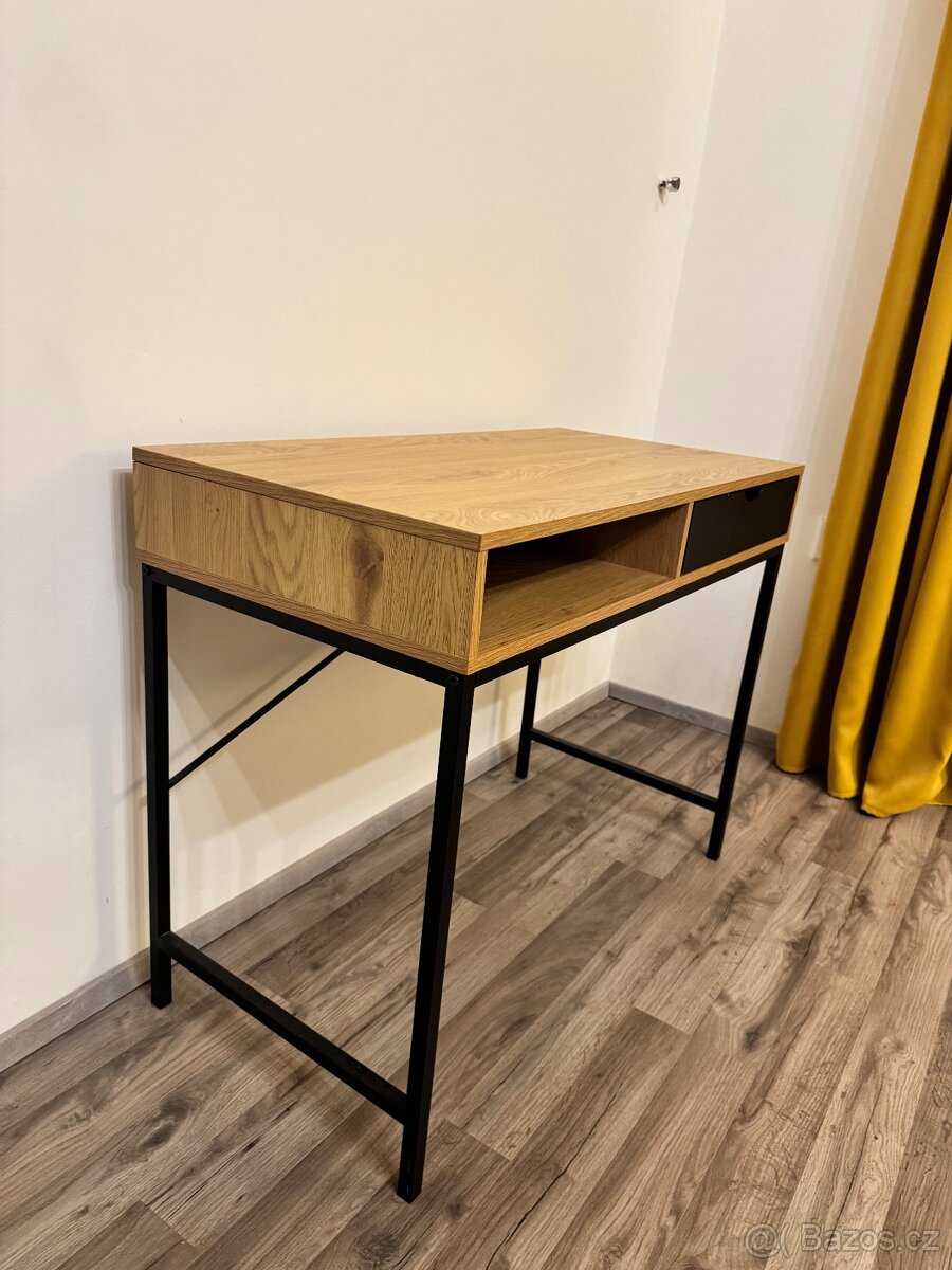 Psací stůl JYSK TRAPPEDAL - dub / černý kov - 3