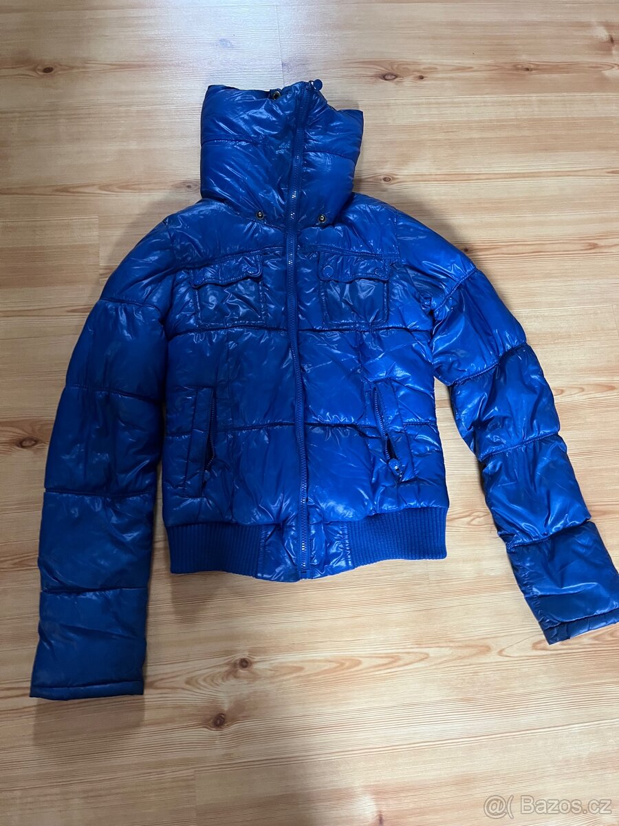 Modrá dámská bunda Bershka - 3