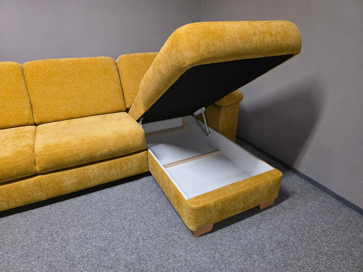 Nová žlutá rohová sedačka rozkládací - 3