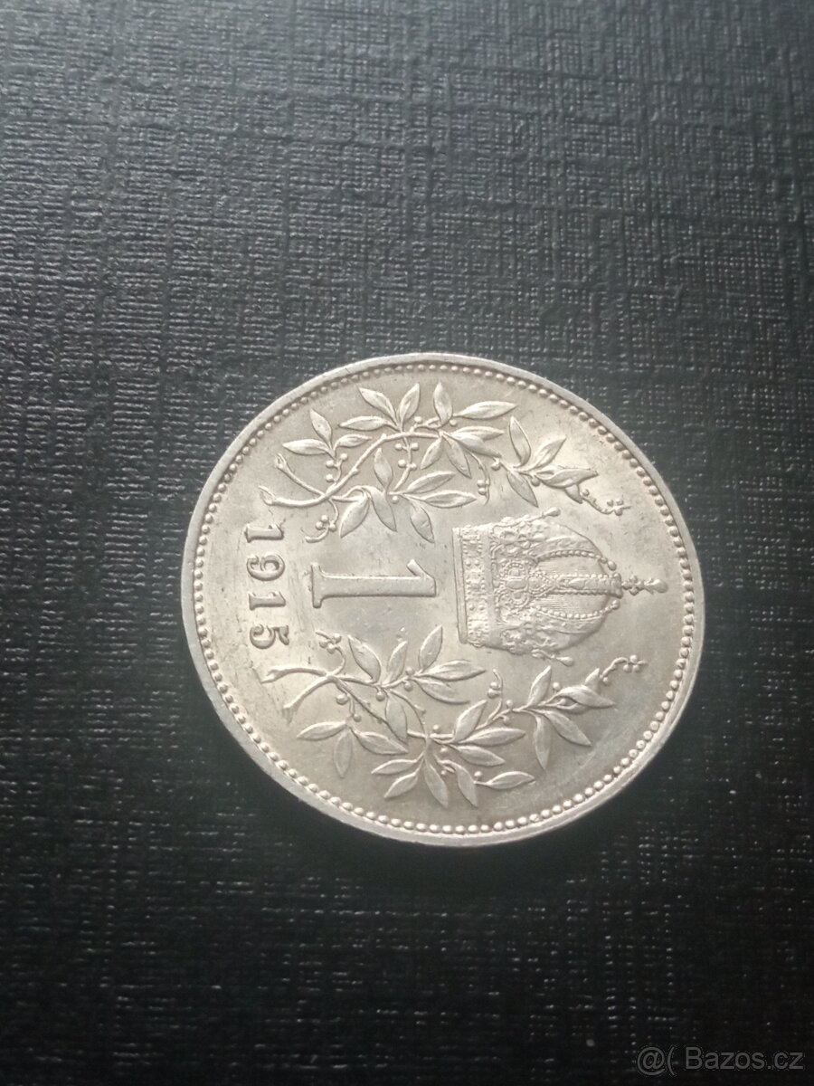 STŘÍBRNÁ 1 KORUNA 1915 FR.JOSEF - 3