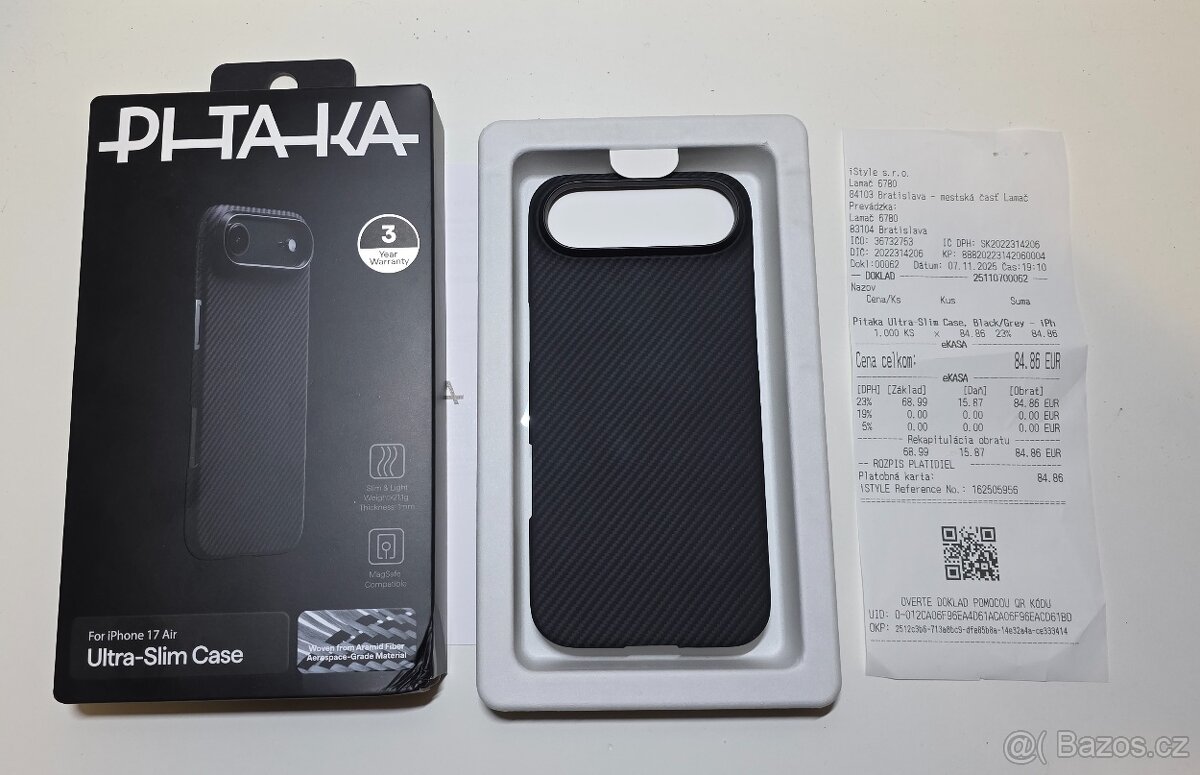 iphone air pitaka ultra slim kryt, aramid-karbon, novy - 3
