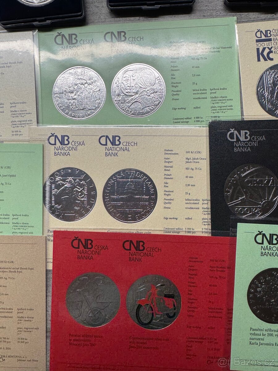 Stribrne mince 500kč čnb proof - 3