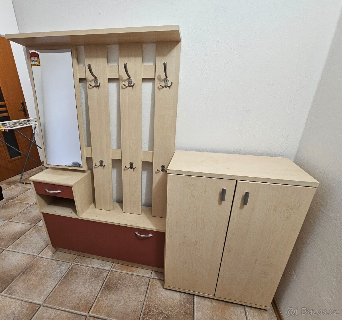 Předsíňová stěna + botník (set) – světlé dřevo - 3