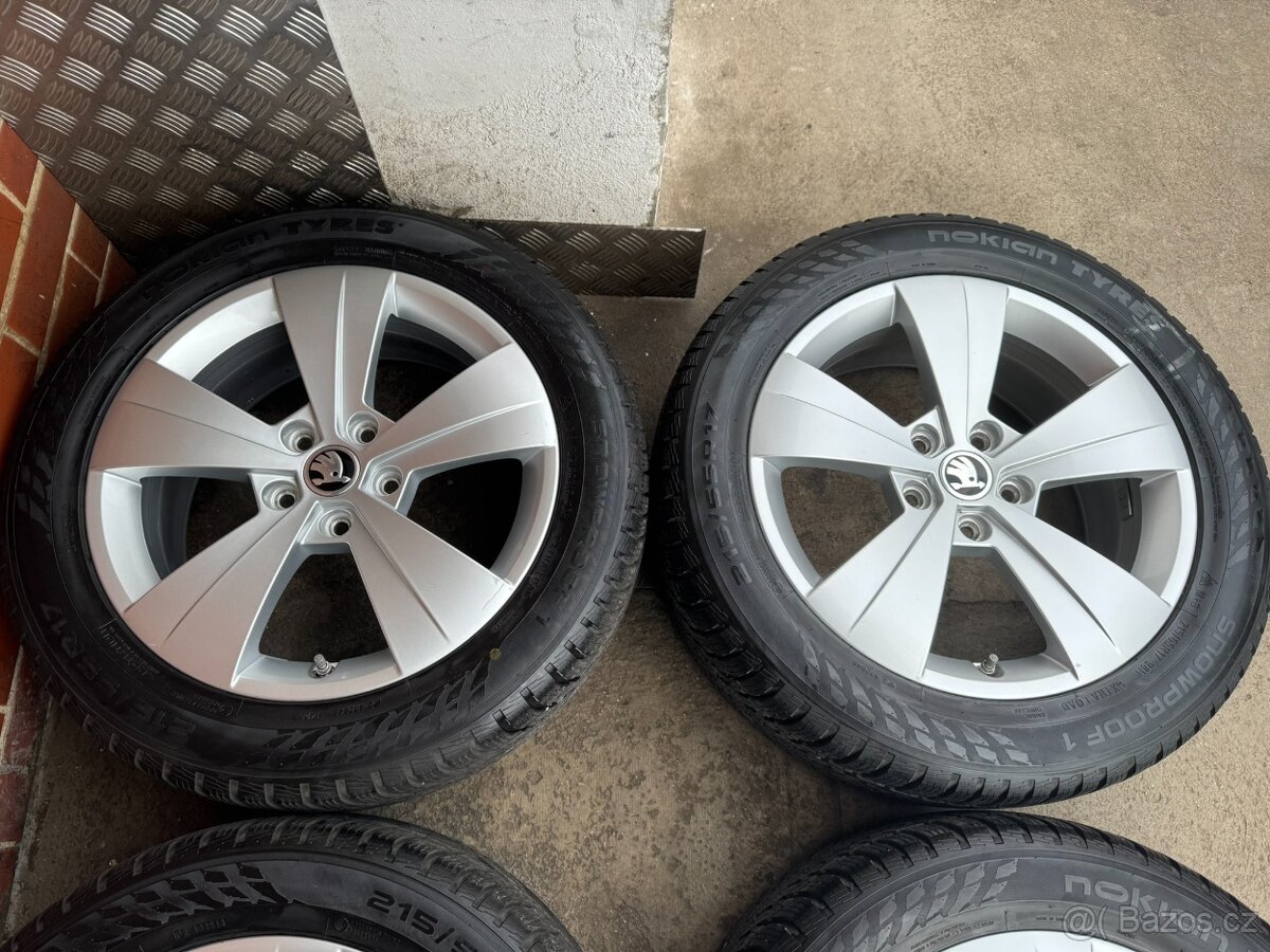 Alu 17" 5x112, škoda TRITON zimní 80%, SUP3 TMPS TOP - 3