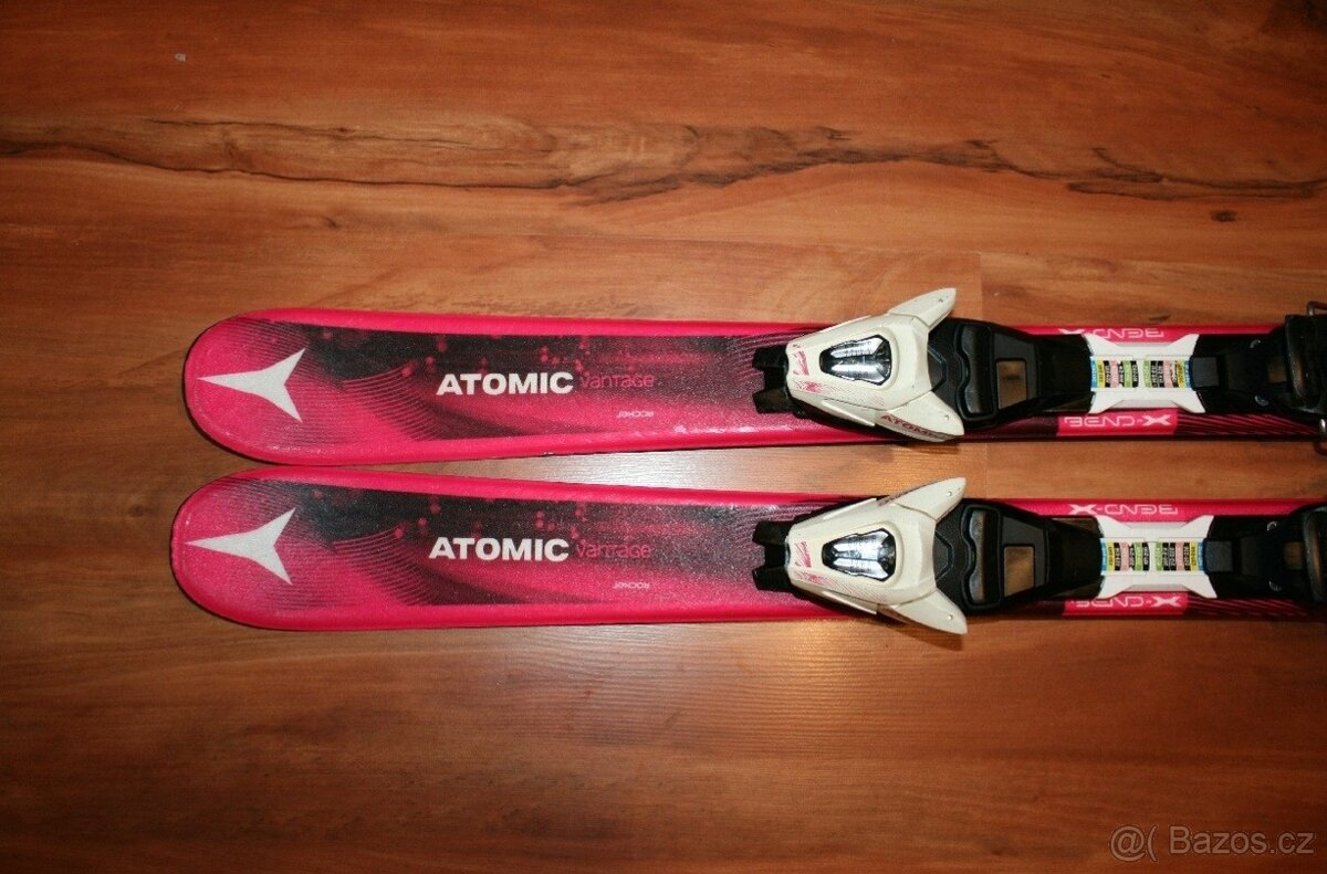 dievcenské lyže Atomic 90 cm , lyžaky Lange - 3