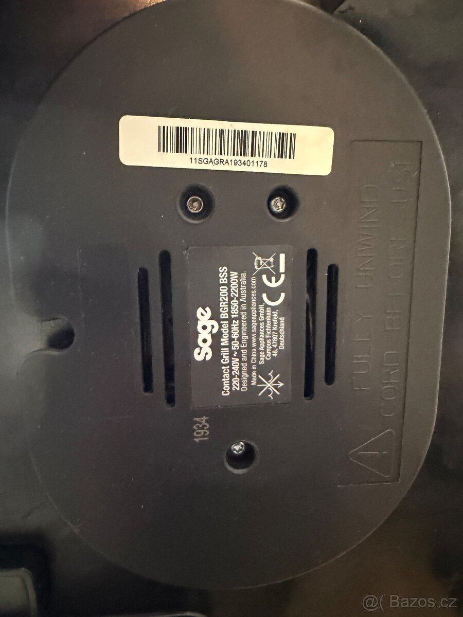 Kontaktní gril Sage BGR200 BSS - 3