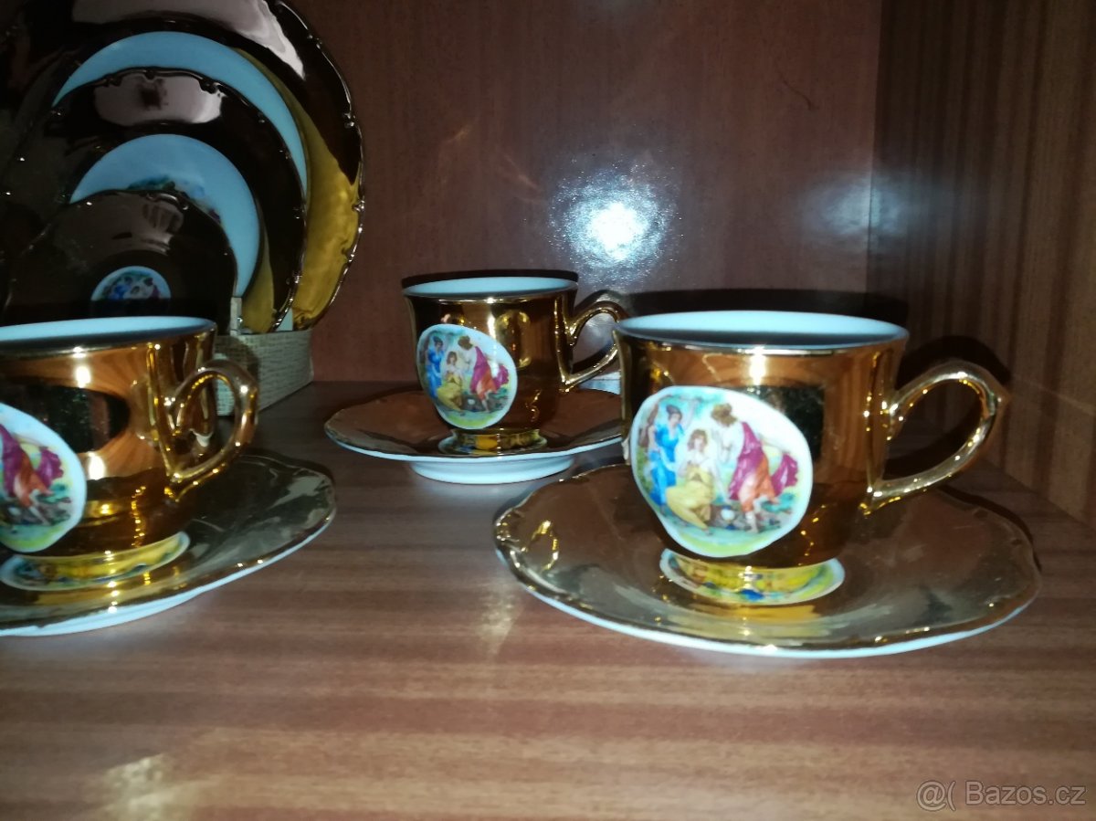 Zlacený porcelán 3 grácie MORITZ ZDEKAUER - 3