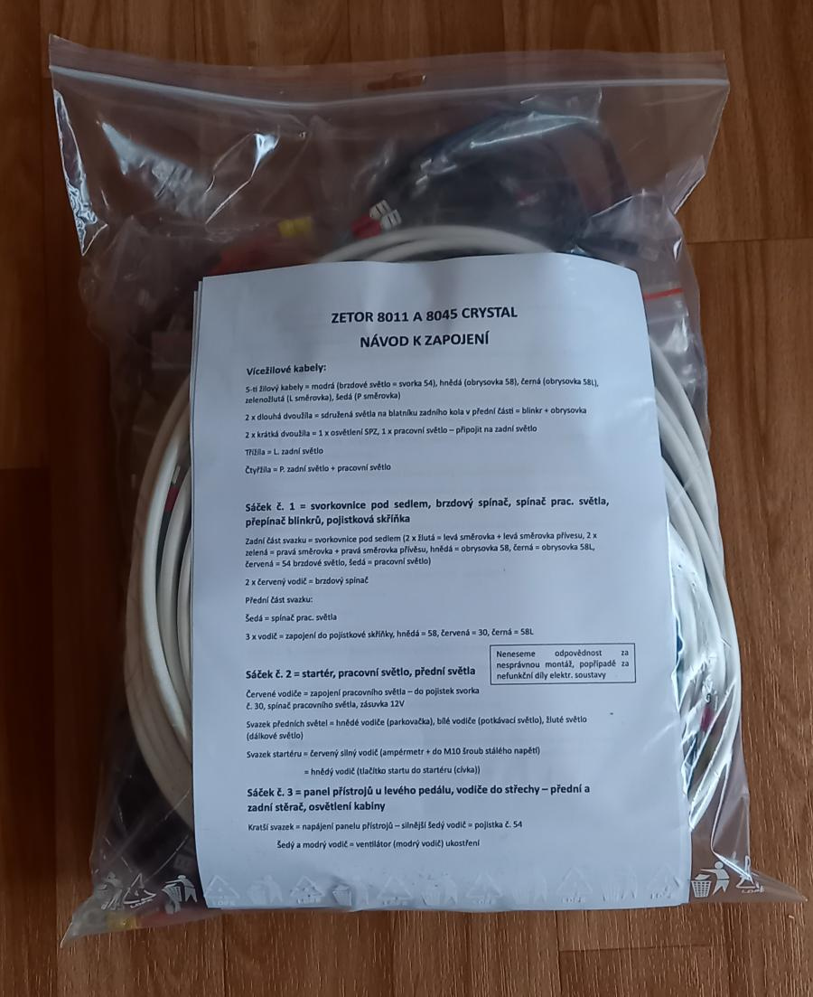 kabeláž ZETOR 8011 až 10045 Crystal (čtyřválec) - 3