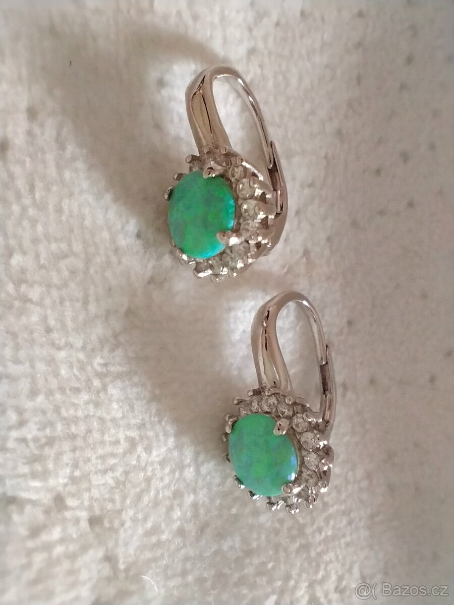 Stříbrné náušnice s očkem a zirkony - 925, STŘÍBRO, NEW - 3