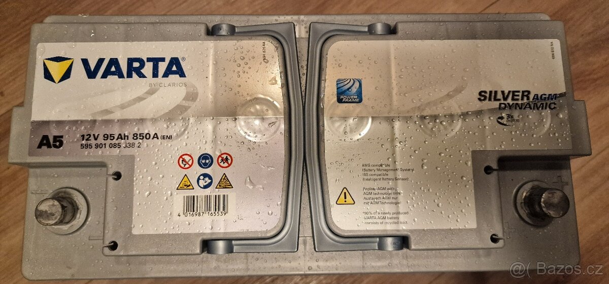 Autobaterie VARTA Silver Dynamic AGM 95Ah, 12V - Téměř nová - 3