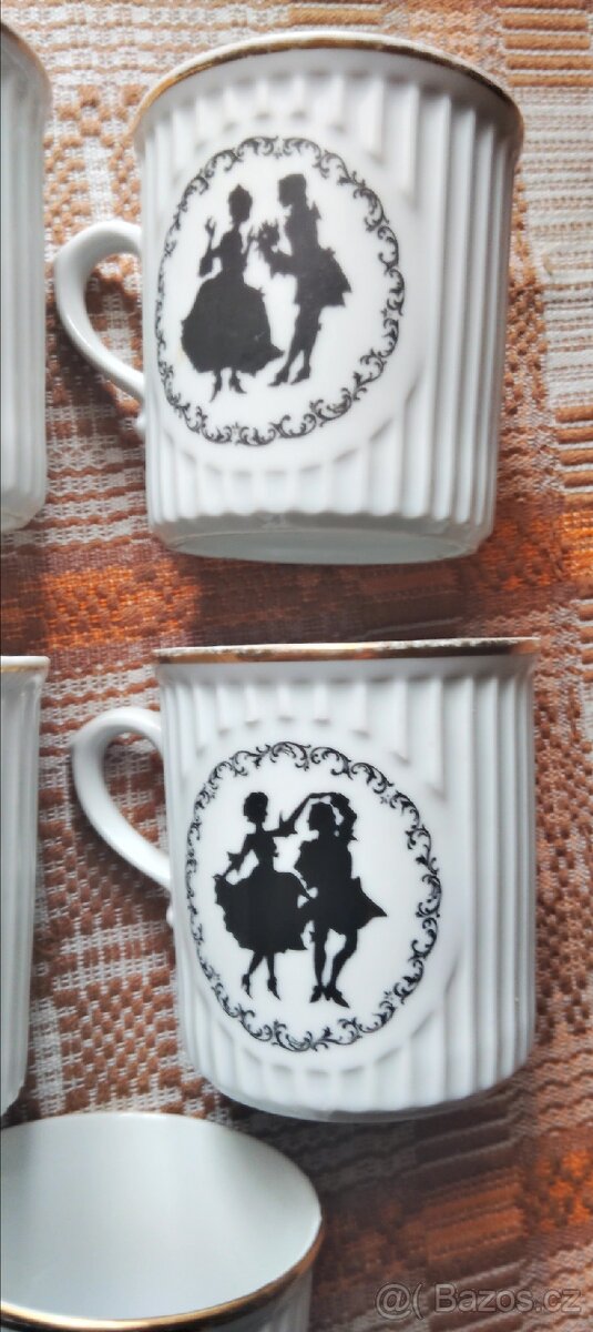 Hrnky starožitné rokoko Dubí Czechoslovakia - 3