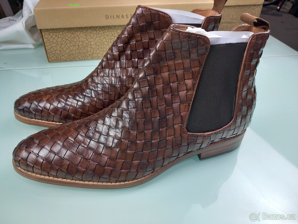 Chelsea Sussex Kožené proplétané kotníkovky - 3