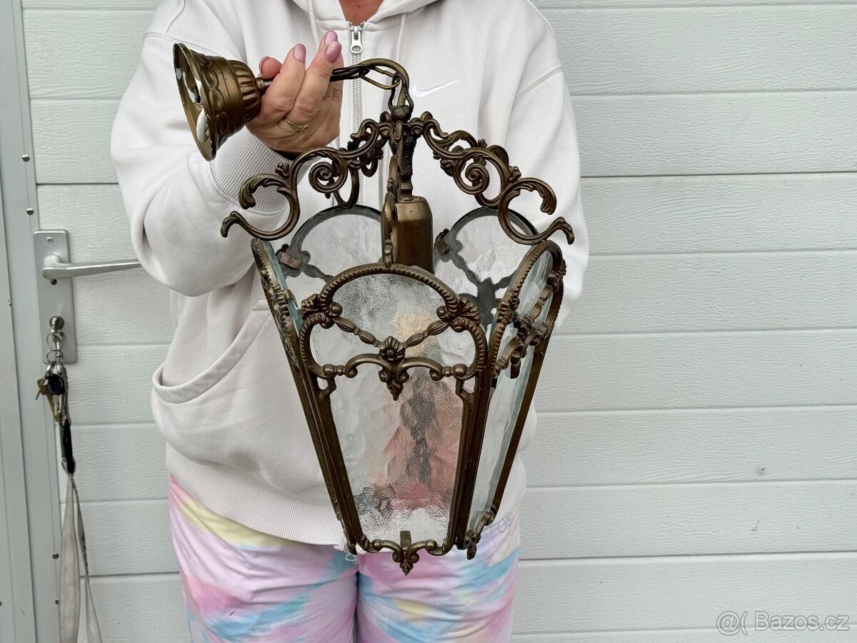 Velká mosazná zdobená lucerna lustr top kus - 3