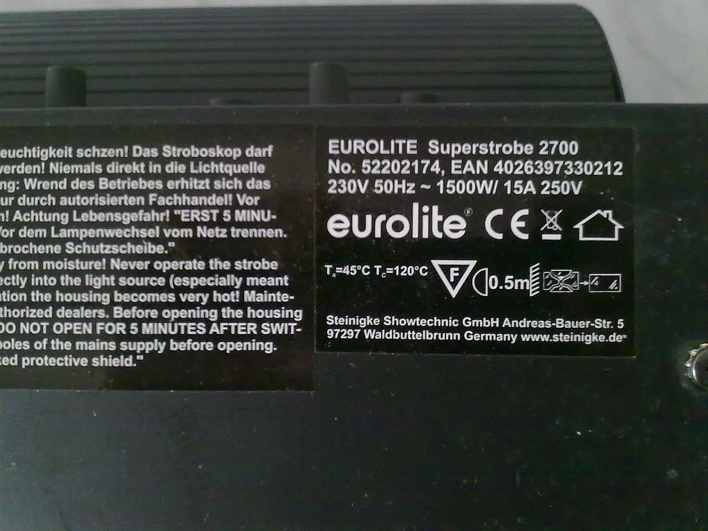 Stroboskop EUROLITE Superstrobe 2700 - 3