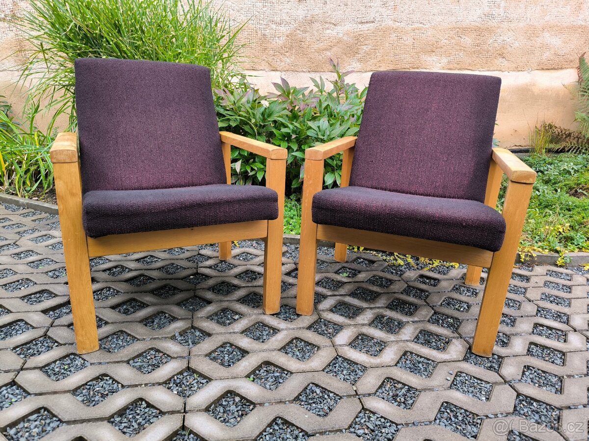 Retro dřevěná křesla Tatra Pravenec - 70. léta - 3