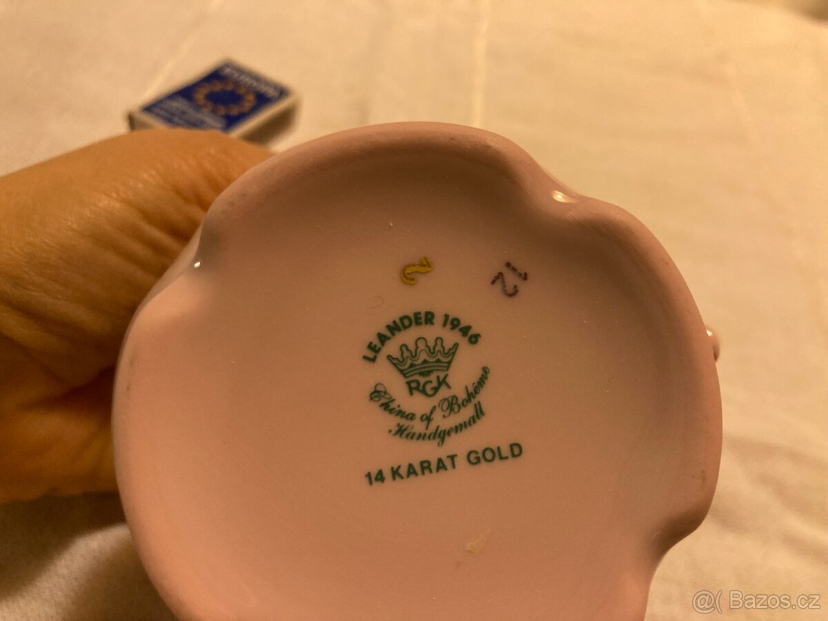 růžový porcelán Leander 1946 – hrnek - 3