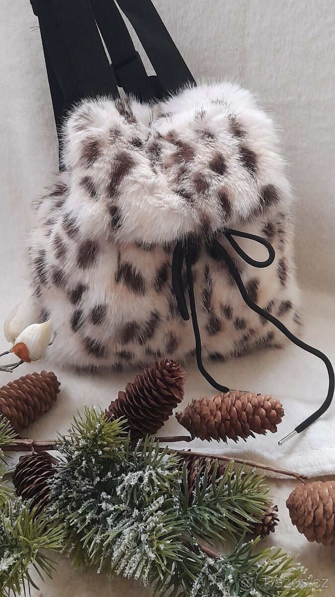 Leopardí chlupatý malý batůžek - NOVÝ - 3