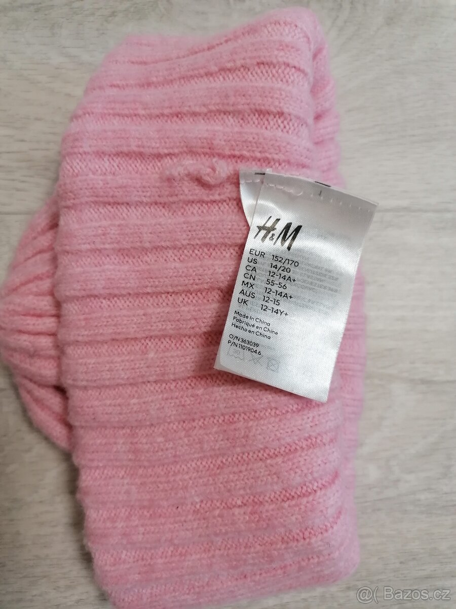 dívčí zimní čepice H&M 152/170 12-14 let - 3