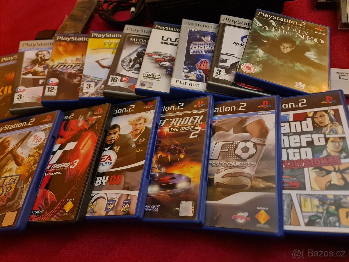 PS2 Stav Nového Nepoškrábaný + Karty + Hry + Kabely - 3